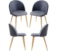 Regalos Miguel - Packs Sillas Comedor - Pack 4 Sillas Vint Tela - Marrón arena Gray