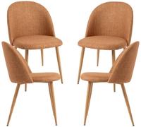 Regalos Miguel - Packs Sillas Comedor - Pack 4 Sillas Vint Tela - Marrón arena Brown