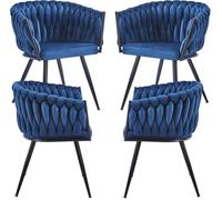 RegalosMiguel Pack 4 Sillas Widny Black Terciopelo - Azul