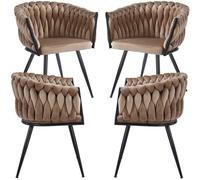 RegalosMiguel Pack 4 Sillas Widny Black Terciopelo - Champán