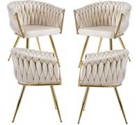 Regalos Miguel - Pack 4 Sillas Widny Golden Terciopelo - Beige