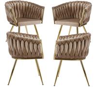 Regalos Miguel - Packs Sillas Comedor - Pack 4 Sillas Widny Golden Terciopelo - Gris oscuro Champán
