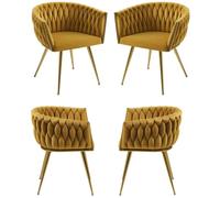 Regalos Miguel - Pack 4 Sillas Widny Golden Terciopelo - Mostaza