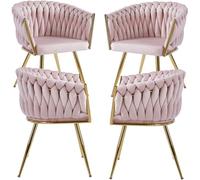 RegalosMiguel Pack 4 Sillas Widny Golden Terciopelo - Rosa