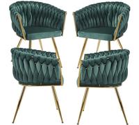 RegalosMiguel Pack 4 Sillas Widny Golden Terciopelo - Verde