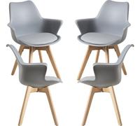 Regalos Miguel – Pack 4 sillones de comedor Synk – Gris claro