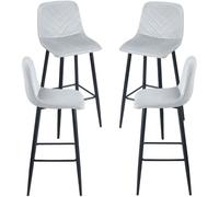 Regalos Miguel - Pack 4 Taburetes Coyal Black Terciopelo - Gris