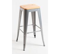 Regalos Miguel - Packs Taburetes Altos - Pack 4 Taburetes Torix Altos Madera Natural - Gris metalizado gray
