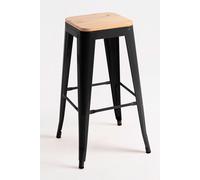 Regalos Miguel - Pack 4 Taburetes Torix Altos Madera Natural 76 cm - Negro