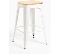 RegalosMiguel Pack 4 Taburetes Torix Bajos Madera Natural 67 cm - Blanco
