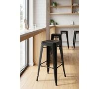 RegalosMiguel Pack 4 Taburetes Torix Basic Altos 76 cm - Negro