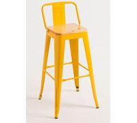 RegalosMiguel Pack 4 Taburetes Torix Respaldo Madera Natural 95 cm - Amarillo