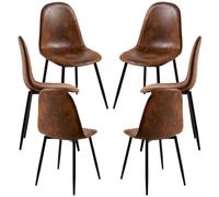 Regalos Miguel – Pack 6 sillas de comedor Black Teok – Polipiel – Marrón Vintage