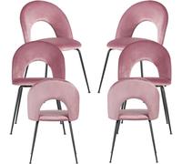 RegalosMiguel Pack 6 Sillas Dawa Black Terciopelo - Rosa