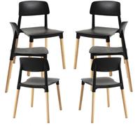 Regalos Miguel – Sillas de comedor Estin – Pack de 6 – Negro