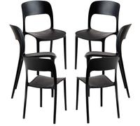 Regalos Miguel – Pack sillas jardín Inis – 6 unidades – Negro