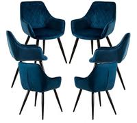 RegalosMiguel Pack 6 Sillas Kres Terciopelo - Azul