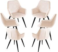 RegalosMiguel Pack 6 Sillas Kres Terciopelo - Beige