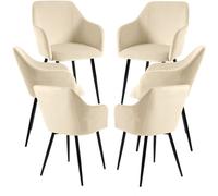 RegalosMiguel Pack 6 Sillas Puan Terciopelo - Beige