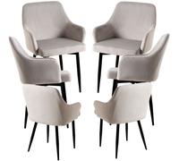 RegalosMiguel Pack 6 Sillas Puan Terciopelo - Gris