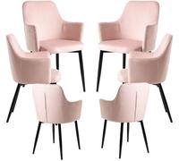 RegalosMiguel Pack 6 Sillas Puan Terciopelo - Rosa