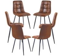 Regalos Miguel - Packs Sillas Comedor - Pack 6 Sillas Stuhl Polipiel - Marrón Vintage brown