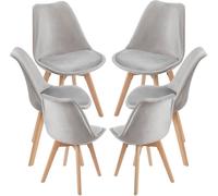 RegalosMiguel Pack 6 Sillas Synk Terciopelo - Gris claro