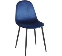 RegalosMiguel Pack 6 Sillas Teok Black Terciopelo - Azul
