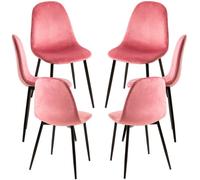 RegalosMiguel Pack 6 Sillas Teok Black Terciopelo - Rosa