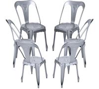 RegalosMiguel Pack 6 Sillas Ulix - Gris metalizado