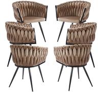 RegalosMiguel Pack 6 Sillas Widny Black Terciopelo - Champán