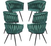 RegalosMiguel Pack 6 Sillas Widny Black Terciopelo - Verde
