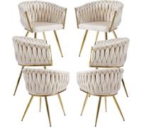 RegalosMiguel Pack 6 Sillas Widny Golden Terciopelo - Beige