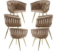 Regalos Miguel - Packs Sillas Comedor - Pack 6 Sillas Widny Golden Terciopelo - Verde Champán