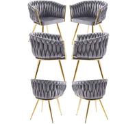 RegalosMiguel Pack 6 Sillas Widny Golden Terciopelo - Gris oscuro