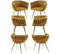 Regalos Miguel - Pack 6 Sillas Widny Golden Terciopelo - Mostaza