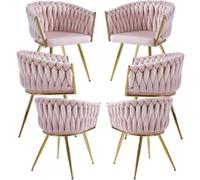 RegalosMiguel Pack 6 Sillas Widny Golden Terciopelo - Rosa