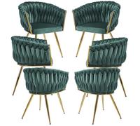 RegalosMiguel Pack 6 Sillas Widny Golden Terciopelo - Verde