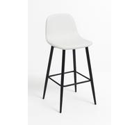 RegalosMiguel Pack 6 Taburetes Black Teok Polipiel - Blanco