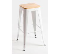 Regalos Miguel - Packs Taburetes Altos - Pack 6 Taburetes Torix Altos Madera Natural - Blanco white