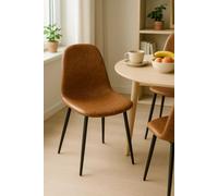RegalosMiguel Silla Black Teok Polipiel Vintage - Camel Vintage