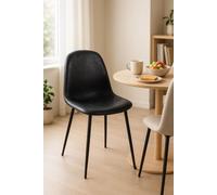 RegalosMiguel Silla Black Teok Polipiel Vintage - Negro