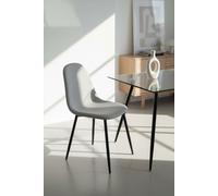 Regalos Miguel - Sillas Comedor - Silla Black Teok Tela - Gris Claro