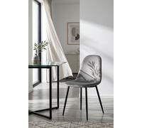 Silla teok black terciopelo - gris claro