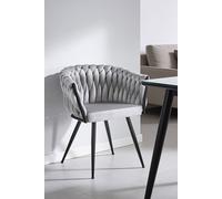 RegalosMiguel Silla Widny Black Terciopelo - Gris claro