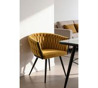 RegalosMiguel Silla Widny Black Terciopelo - Mostaza