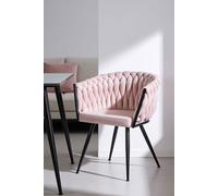 RegalosMiguel Silla Widny Black Terciopelo - Rosa