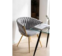 RegalosMiguel Silla Widny Golden Terciopelo - Gris claro
