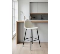 RegalosMiguel Taburete Black Teok Terciopelo - Beige