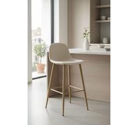 Taburete teok terciopelo - beige